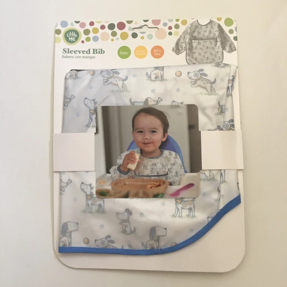 Sleeved Bib for Kids 6M+ Puppy Theme NEW | Little Me